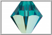 Swarovski� Bicone 5328, 4mm, 229AB2 - blue zircon, 2xAB, 25 Stk.